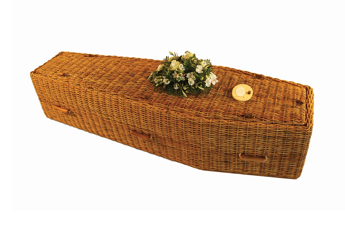 Premium Wicker Coffin - Golden or Grey